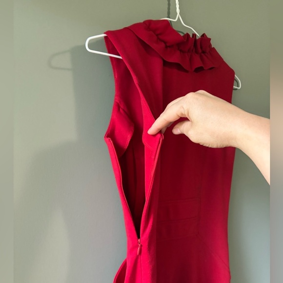 NWT French Laundry by Neto, size 4, body con, mini red dress with ruffles - Picture 8 of 8